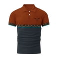 thumbnail image 5 of Blusa y camisa de manga corta con cuello vuelto para hombre, blusa de manga larga con solapa y botones estampados, blusa de poliéster para hombre, 5 of 5