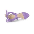 thumbnail image 4 of BLISSFUL STEP Women's Open Toe Stiletto Heeled Lace up Solid Sandals Purple 9, 4 of 7