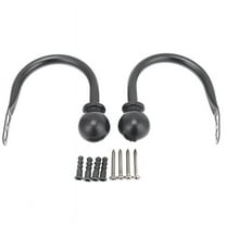 Set of 2 Metal Decorative Curtain Hold Backs, Wall Mounted Window Drapery Tiebacks for Bedroom, Livingroom, Office Come with Screws, Black