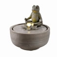 thumbnail image 4 of Hi-Line Gifts LED Lighted Frog Meditating Outdoor Garden Water Fountain - 15.5", 4 of 4