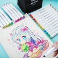 thumbnail image 4 of Amdohai 40 Colors Alcohol Markers Set Double Tipped Colored Pens Fine Point Art Markers Packed in Cloth Bag for Kids Adult Coloring Drawing Illustrations Artist Sketching, 4 of 8