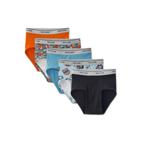Fruit of the Loom Print and Solid Fashion Briefs, 5 Pack (Little Boys & Big Boys)