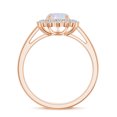 thumbnail image 3 of Natural Classic Oval Opal Halo Engagement Ring with Moissanite in 925 Sterling Silver/ Rose Gold Plated Wedding Anniversary Birthstone Jewelry Gift Ring Size 7, 3 of 4