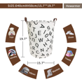 thumbnail image 4 of Laundry Basket, Collapsible Large Laundry Hamper Waterproof with Leather Handle, Dirty Clothes, Baby Kids Toy Storage Baskets Dorm, Black Letters, 4 of 6