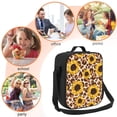 thumbnail image 5 of Bingfone Leopard Sunflowers Reusable Insulated Lunch Bag Cooler For Work School Picnic Or Travel, 5 of 7