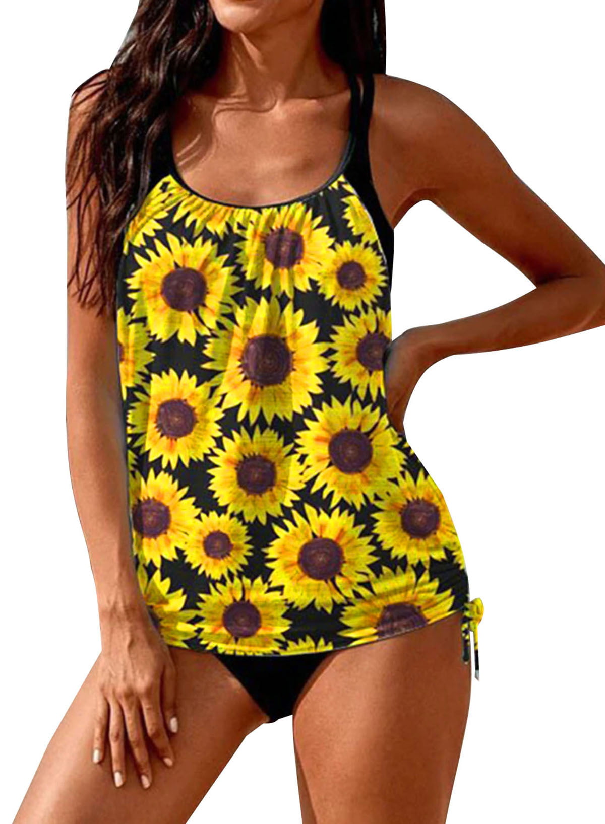 Tsmile Women Cheeky Colorblock Patchwork One-Piece Stripe Bikini One Shoulder Plus Size Swimwear Swimsuit Beachwear 