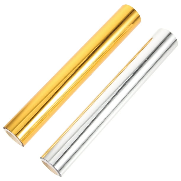 2 rollos de tóner láminas reactivas de transferencia de aluminio rollos de aluminio de calor para bricolaje