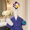 thumbnail image 2 of Porch Goose Decor Set, Funny Purple Spa Bathrobe and Curler Hat Statue Accessory with Towel and Donut Props, Novelty Outdoor Yard Decoration, Complete Set, 2 of 8