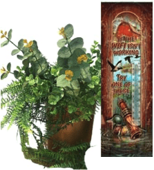 Thermometer Wall Hanging Metal ~22 Gauge Metal Lithograph Print Measures 5" x 17" Indoors or Outdoors (WiFi isn't Working Hunting)