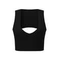 thumbnail image 4 of MRULIC tank top for women Women's Sexy Fashion Sleeveless Deep V-Neck Hollow Out Tight Tank Tops Womens tank tops Black + S, 4 of 8