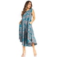 thumbnail image 5 of Sakkas Starlight Fourth Women's Tie Dye Caftan Tank Dress/Cover Up Beach Kaftan - 43-Turquoise - One Size, 5 of 5