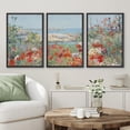 thumbnail image 2 of PixonSign Framed Canvas Print Wall Art Set Watercolor Pastel Flower Field Coastal Landscape Nature Wilderness Illustrations Modern Art Decorative Floral Botanical Minimal for Bedroom - 16"x24"x3 Black, 2 of 5