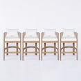 thumbnail image 3 of Christopher Knight Home Coastal Outdoor Woven Rope Barstools, Solid Wood Frames, Set of 4, Beige Cushions, 3 of 14