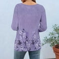 thumbnail image 4 of Viluyesy 3/4 Sleeves T-Shirt Women Round Neck Shirt Tops Relaxed Button Loose Blouse Purple Size XL, 4 of 7