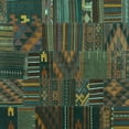 thumbnail image 1 of Ahgly Company Machine Washable Indoor Square Patchwork Turquoise Blue Transitional Area Rugs, 5' Square, 1 of 4