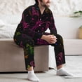 thumbnail image 7 of Lsque Butterfly Pattern Long Sleeve Pajama Set for Men - Soft 2-Piece Sleepwear and Loungewear Set with Pockets, Comfy Nightwear-X-Large, 7 of 7