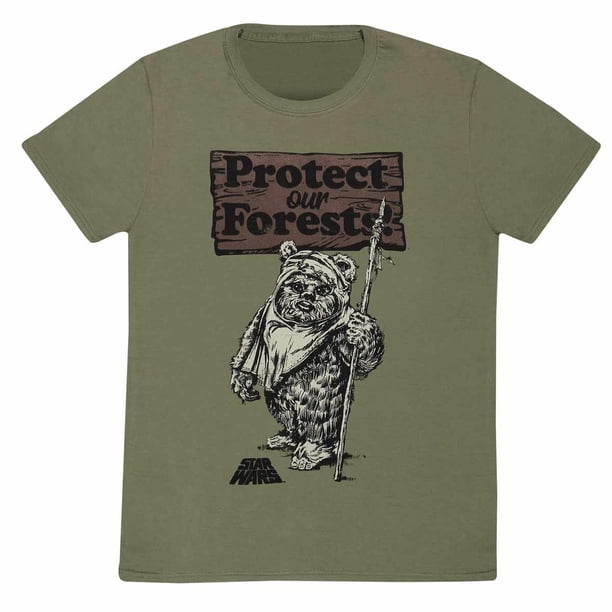 Star Wars - Camiseta Protect Our Forests para Adultos Unisex (Oliva)
