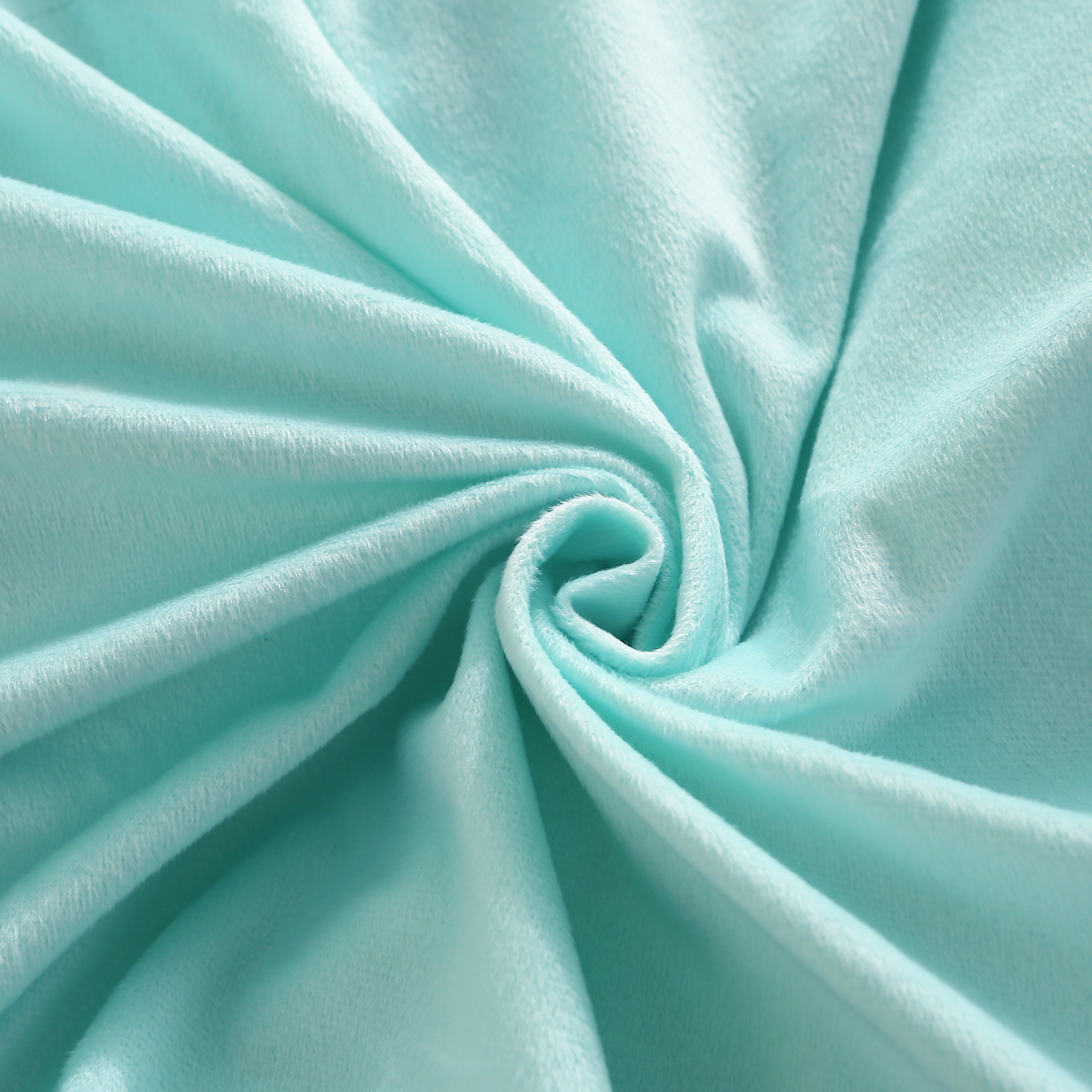 Uhamho Faux Fur Velvet Fluffy Bedding Duvet Cover Set Down Comforter Quilt Cover with Pillow Shams, Aqua