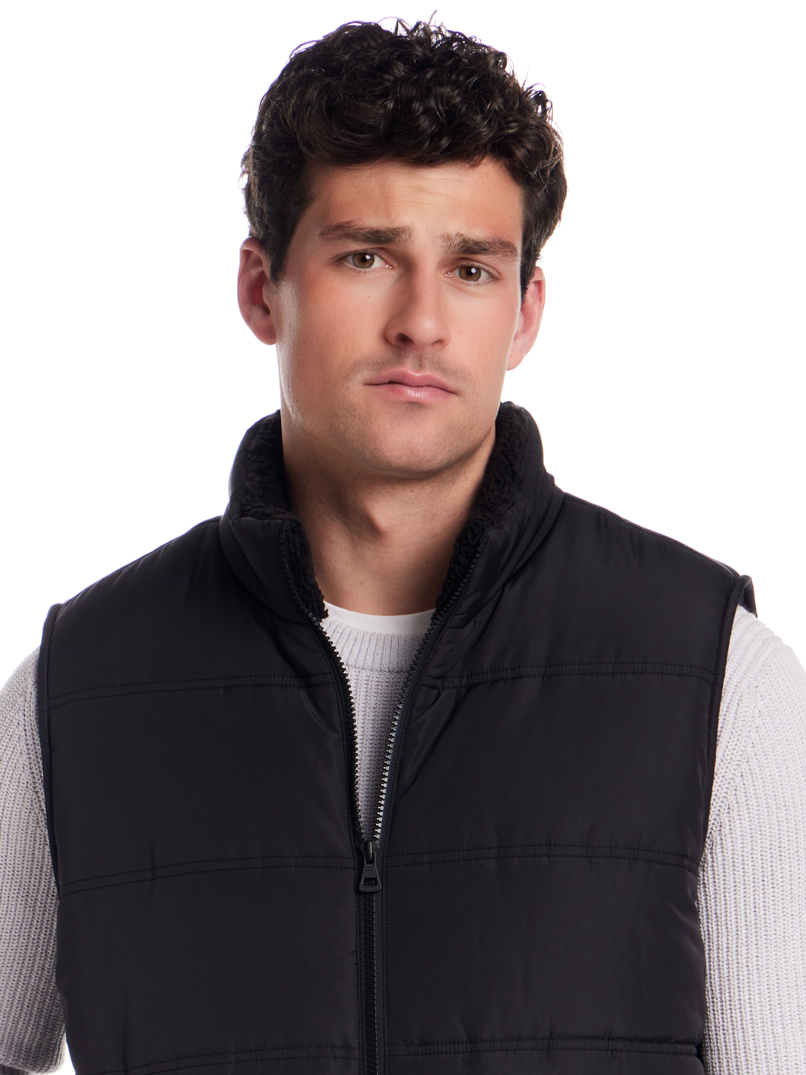 Frontier Threads Men's Sherpa Lined Horizontal Quilted Vest