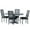 Gray/Black, variant on Noble House Beckstrom Wood and Cane 5-Piece Expandable Oval Dining Set, Light Gray and Natural