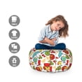 thumbnail image 2 of Autumn Storage Toy Bag Chair, Fall September Season Related Colorful Foods Leaves and Accessories Pattern, Stuffed Animal Organizer Washable Bag, Large Size, White Multicolor, by Ambesonne, 2 of 3