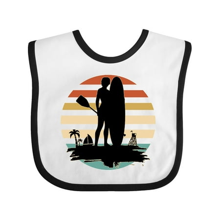 Stand Up Paddle Boarding Silhouette Baby Bib