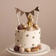thumbnail image 3 of Birthday Party Decoration Set Simple Brown and Gold Color Multi-piece Combined Desktop Ornament Arrangement Accessories, 3 of 7
