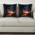 thumbnail image 3 of Set of 2 18x18in Throw Pillow Covers - Tropical Sunset Design with Vibrant Hues Perfect for Couch Bed or Car Decor, 3 of 8