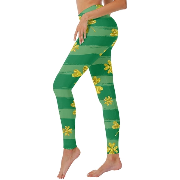 Wangmeiwg St Patricks Day Leggings for Women St Patricks Day Print High Waist Yoga Pants for Women Tights Compression Running Fitness Workout Leggings Army Green XXL