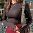thumbnail image 2 of Purse Strap-2" Crazy Horse Leather Wide Shoulder Strap Adjustable Replacement,Jacquard Embroidery Crossbody Bag Straps, 2 of 7