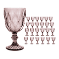 thumbnail image 1 of Copas de Vino Agua Vidrio Cristal Labradas Vintage 245 ml Vittori Juego 24 piezas color Purpura, 1 of 5