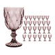 thumbnail image 1 of Copas de Vino Agua Vidrio Cristal Labradas Vintage 245 ml Vittori Juego 24 piezas color Purpura, 1 of 5