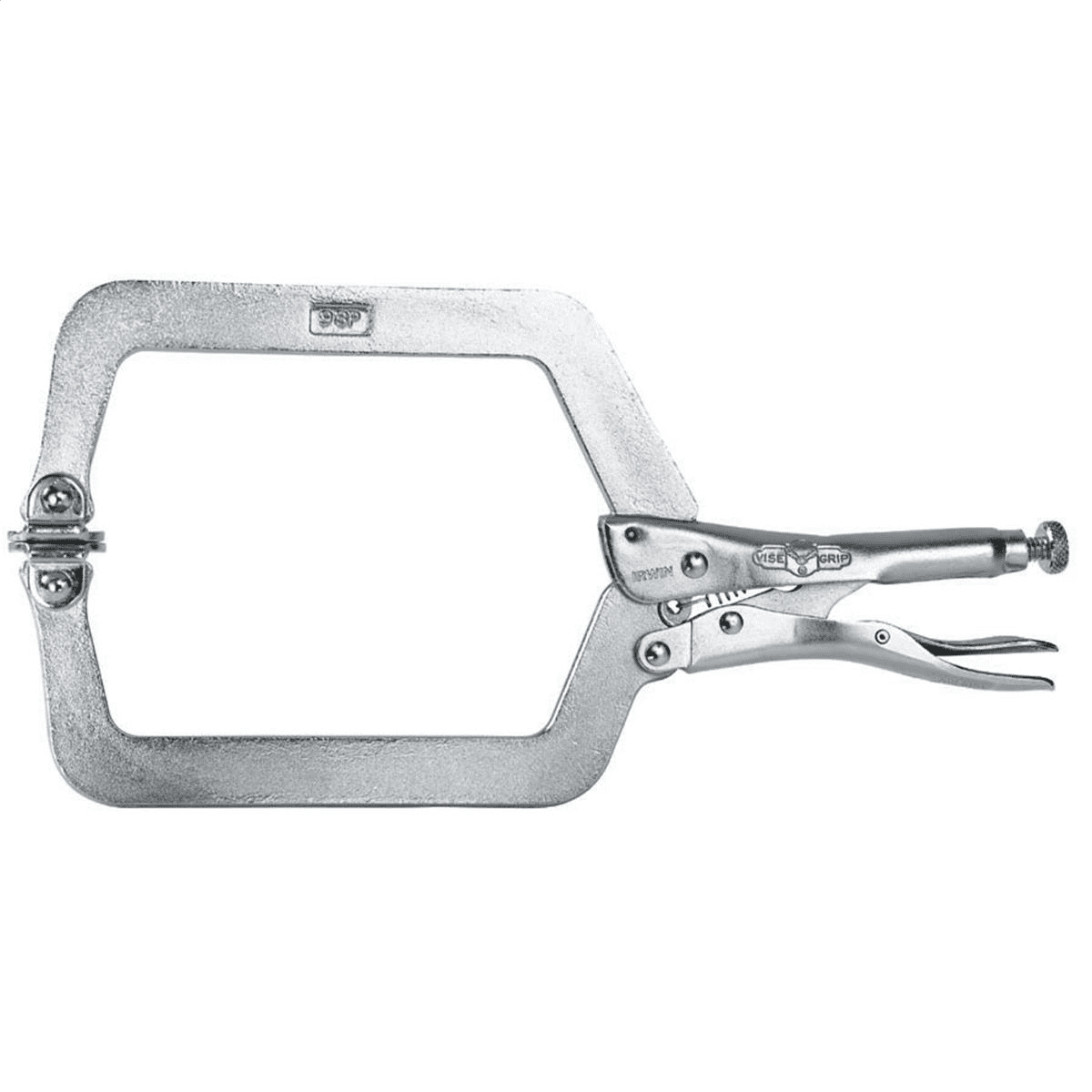 Locking C-Clamps with Swivel Pads, Jaw Opens to 4-1/2 in, 9 in Long