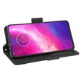 thumbnail image 5 of Case for Motorola MOTO One Hyper Cover Adjustable Detachable Card Holder Magnetic closure Leather Wallet Case - Black, 5 of 5