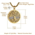 thumbnail image 6 of HZMAN Stainless Steel Gold Silver Tree of Life Serenity Prayer Necklace Pendant Zircon Inlaid for Men Women Jewelry Gift (Gold), 6 of 7