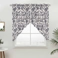 thumbnail image 5 of Spring Flowers Kitchen Window Curtains, Swag Curtains Valance for Bedroom Living Room Bathroom, Farmhouse Dark Blue Pastoral Floral Leaf Rod Pocket Window Curtain Block Drapes 2 Panels 36"x63", 5 of 9