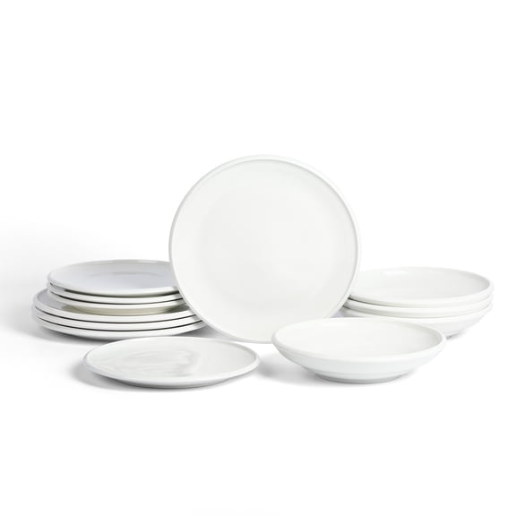 Earth & Clay Harmony 12-Piece Dinnerware Set Stoneware, White