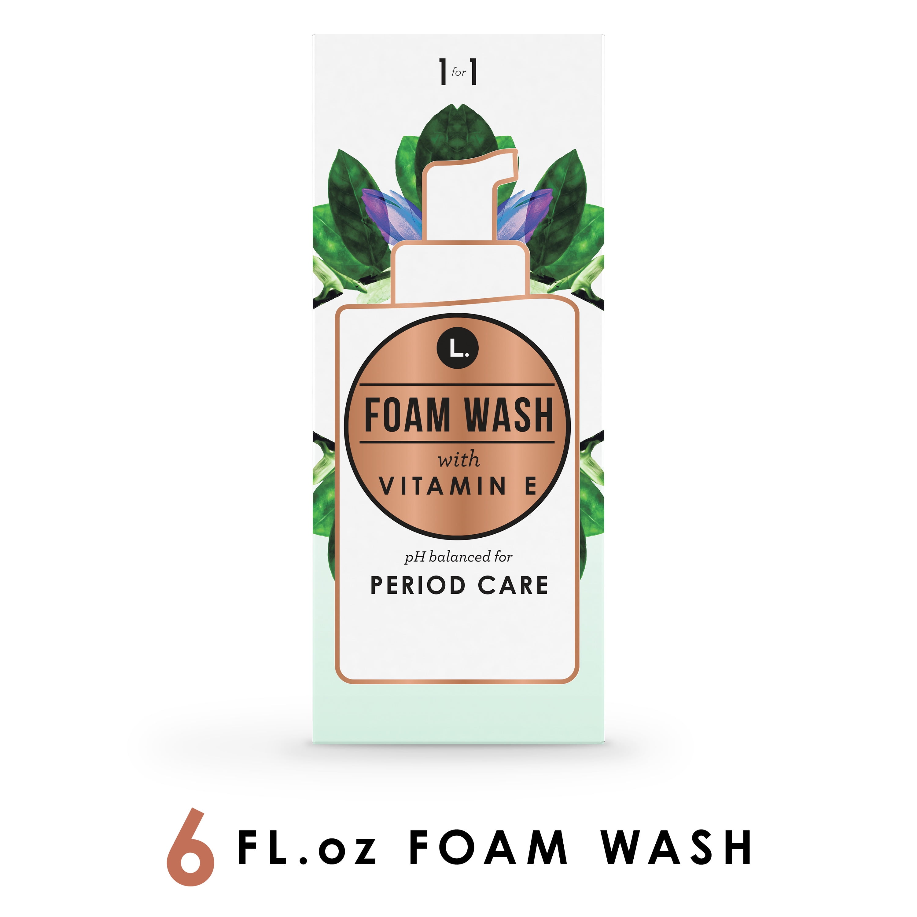L. Fragrance Free Period Care Foaming Wash, pH Balanced, Free from Fragrances, Sulfates or Parabens, 6 oz