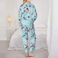 thumbnail image 5 of Disketp Pajamas Set Long Sleeve Sleepwear Womens Button Down Nightwear Pj Sets-Sailboats Anchors, 5 of 9