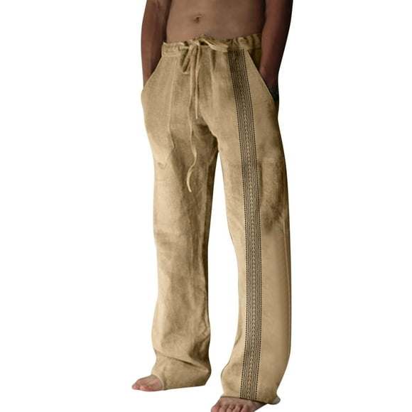 Ediodpoh Mens and Solid Color Casual Pants Japanese Sports Slim Pants Feet Men’s Pants Brown XL