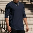thumbnail image 4 of Mens Knitted Shirts Casual Crew Neck Long Sleeve Slim Fit Lightweight T Shirt, 4 of 8