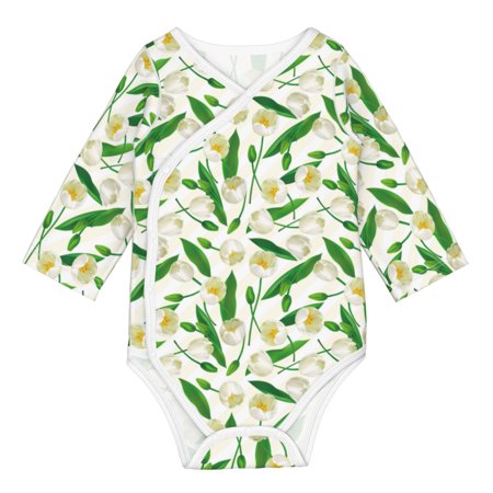 

Matuu Tulips Flowers for Baby Long-Sleeve Bodysuit Soft Cotton Comfortable and Breathable Perfect for Newborns and Infants