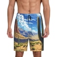 thumbnail image 3 of Lsque Western Desert Cactus Mens Sleep Pajama Shorts,Short Pajama Pants, Cotton Ultra-Soft Knit-Large, 3 of 9
