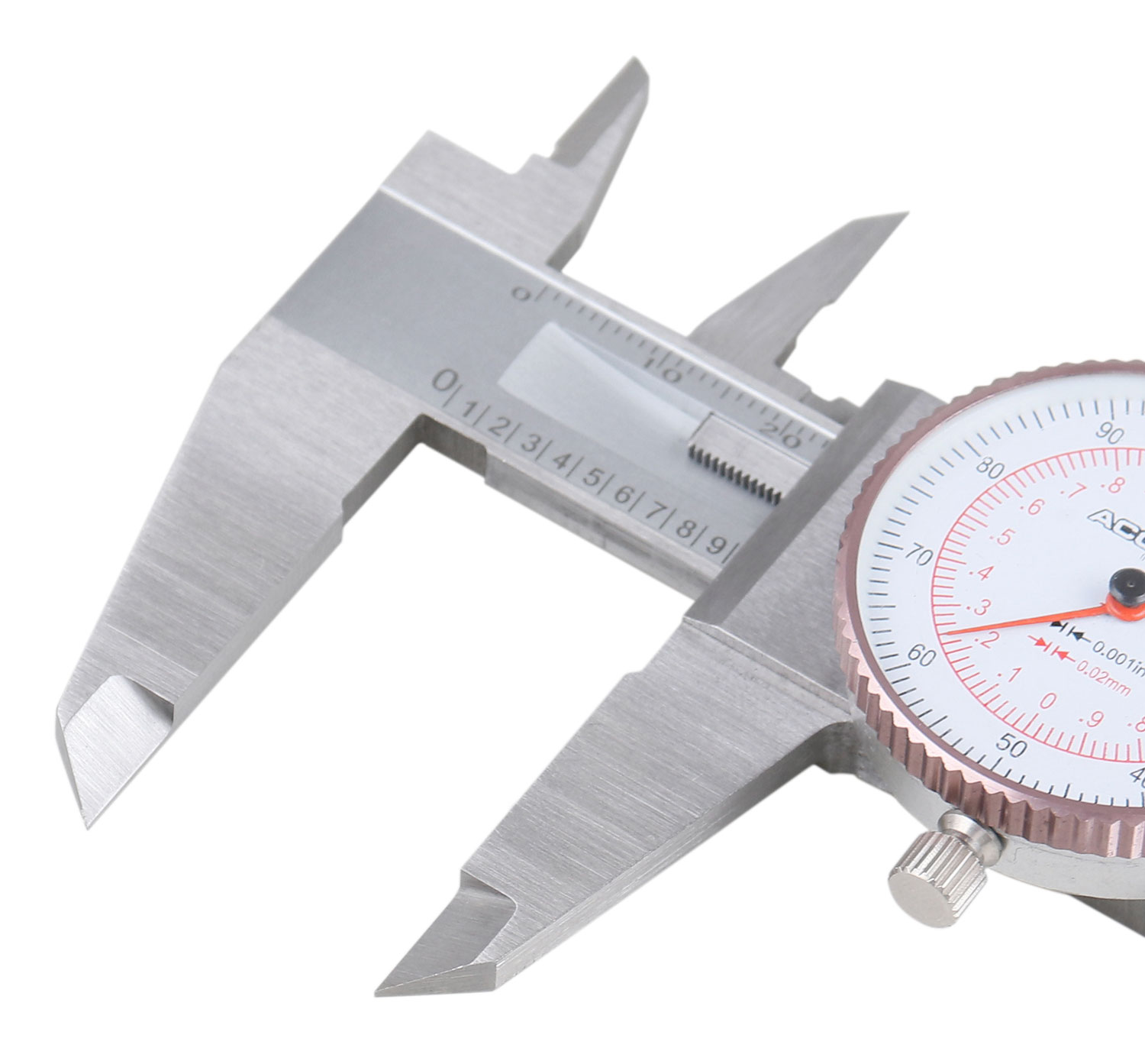 Accusize 0-6''/0-150 mm by 0.001''/0.02 mm Inch/Metric Dual Needle Precision Dial Caliper Stainless Steel, P920-S236