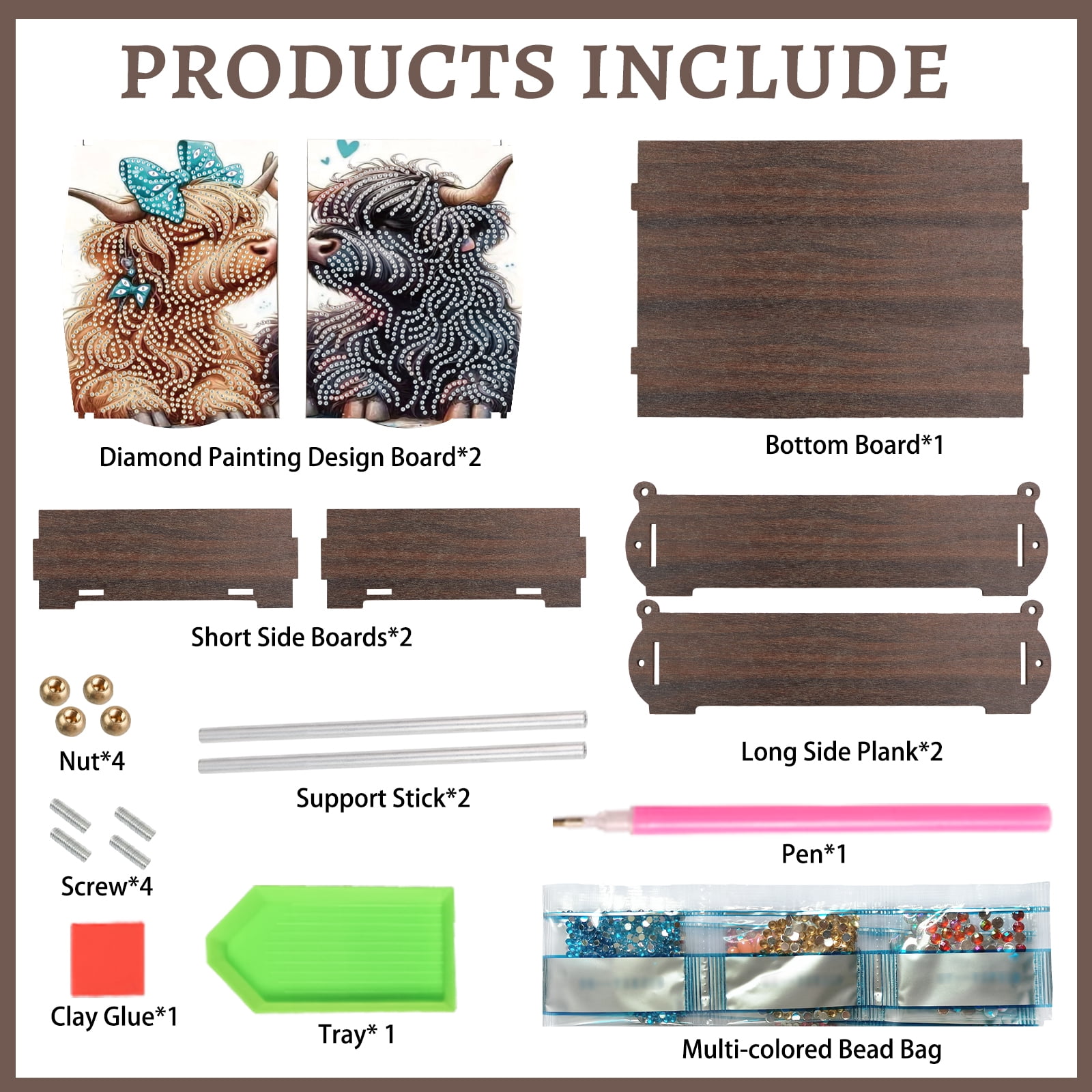 Diamond Painting Kit Storage Box Little Bull DIY Multi-Functional Craft Storage Box Ideal for Home Offices and Holiday Gifts