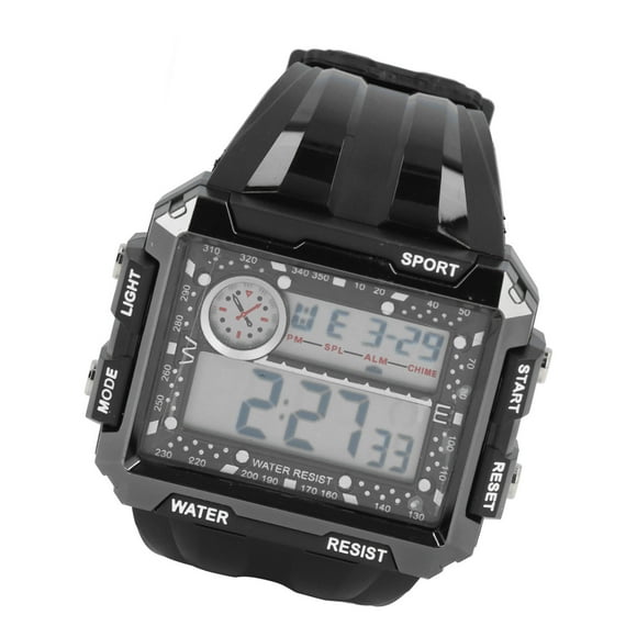 Sports Watch, 50m Waterproof Rectangular Dial Digital Sports Watch  for Women