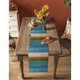 thumbnail image 7 of Table Runner Dresser Scarf 13 x 72 Inch Teal Blue Brown Wooden Board Gradient Farmhouse Country Table Runners Non-Slip Heat Kitchen Dining Table Decor for Indoor Outdoor Home Party Decoration, 7 of 7