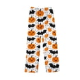 thumbnail image 5 of BaoFuBaoMei Halloween Lounge Sets Women 2 Piece Plus Size Long Sleeve Top and Pants Pajamas Cute Pumpkin Bat Print Soft Cozy Sleepwear for Party, 5 of 7