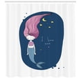thumbnail image 3 of Ambesonne Mermaid Shower Curtain, I Love Sea Cartoon Girl, 69"Wx75"L, Blue Pink Yellow, 3 of 3