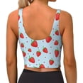 thumbnail image 3 of Lsque Strawberry Printed Women'S Sports Bra, Compression, Moisture Wicking, High-Impact Sports Bra For Women,Supportive sports bra-Small, 3 of 9